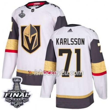 Mænd NHL Vegas Golden Knights Trøje William Karlsson 71 2018 Stanley Cup Final Patch Adidas Hvid Authentic